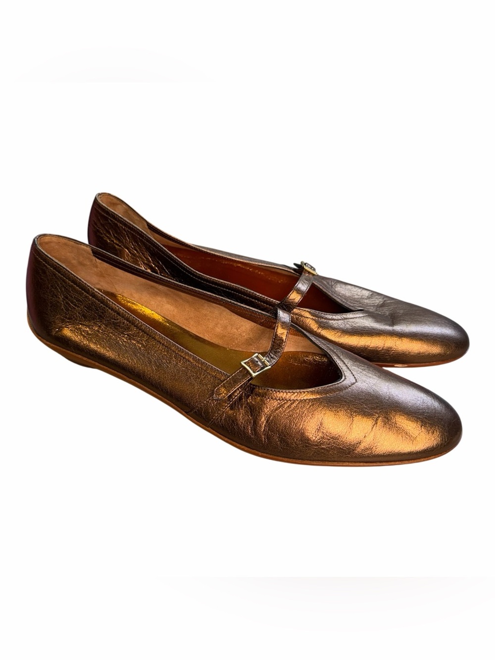Salvatore Ferragamo Creations Icon Ballet Shoe Flat Audrey 1954, 10.5 4A Bronze